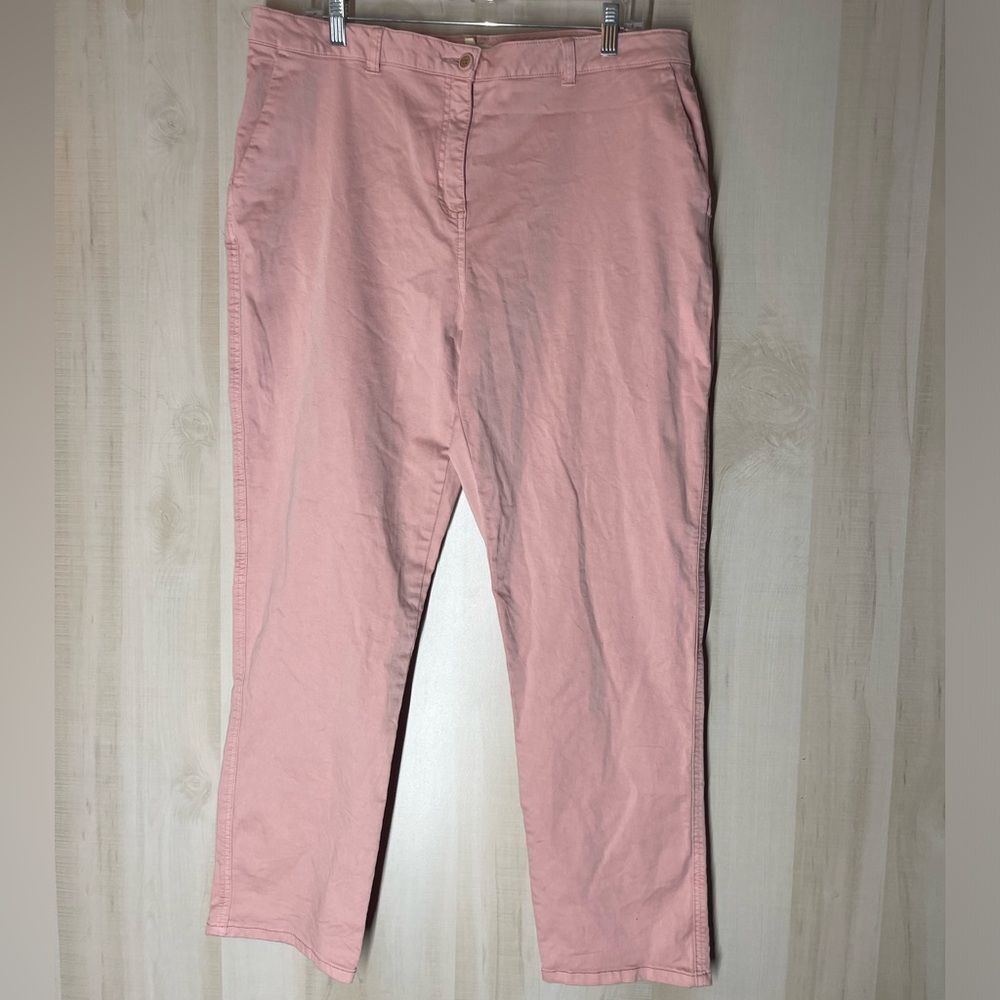 Joules pink chinos pants flat front straight leg, size 14